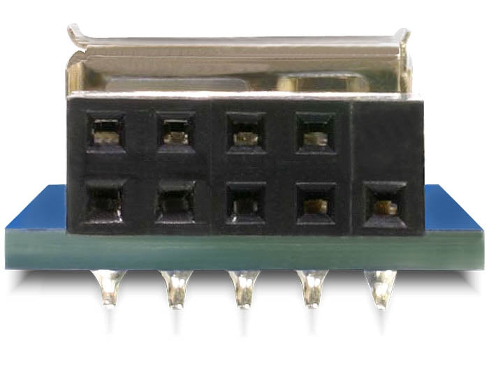 DeLOCK 41820 Adapter USB-Pinheader (9-polig 2,54 mm) zu 2× USB-A – USB 2.0 (480 Mbit/s), Grau