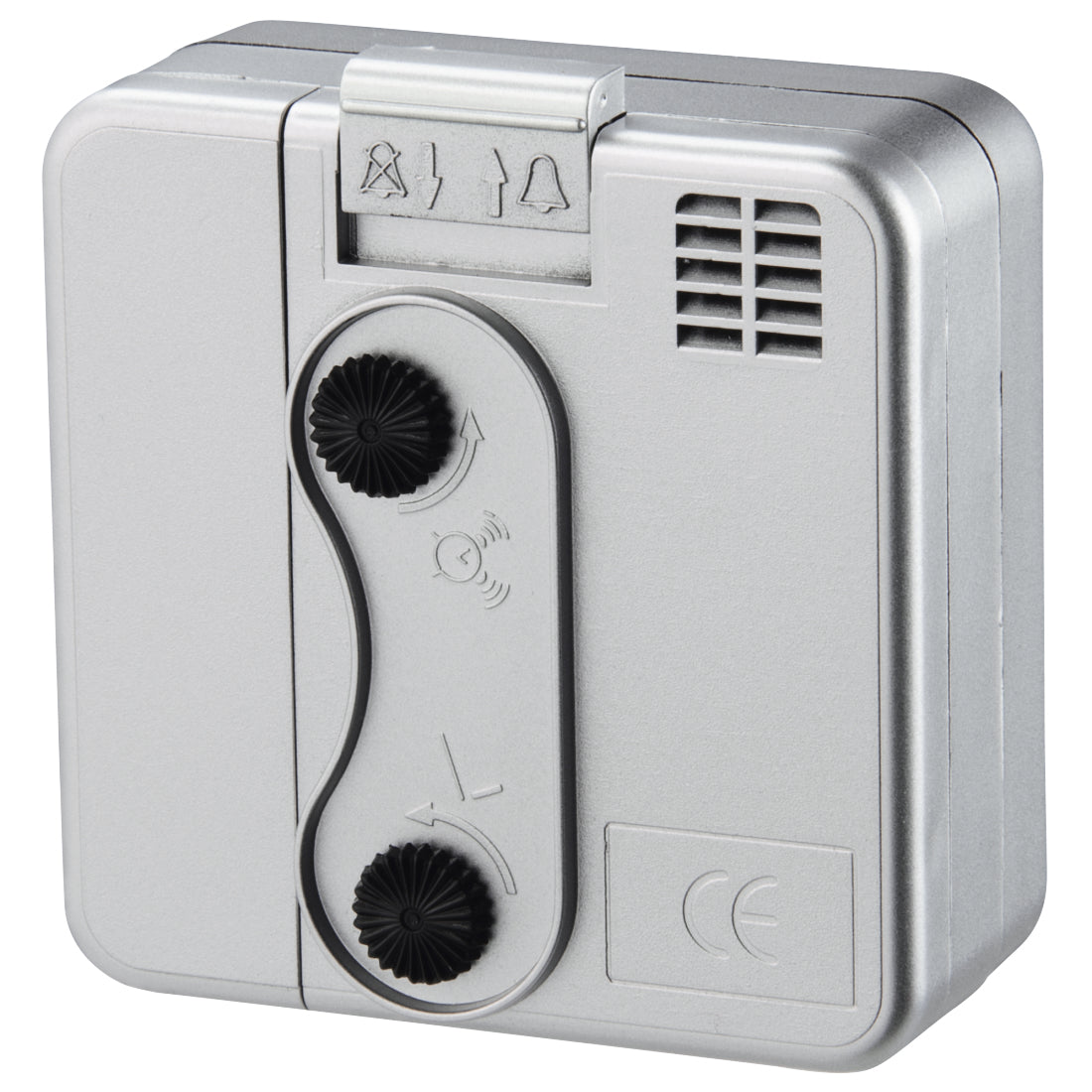 Hama A50 Quarz-Wecker – Analog, Schlummerfunktion, 5,6 × 5,6 × 3 cm, Silber, Kunststoff
