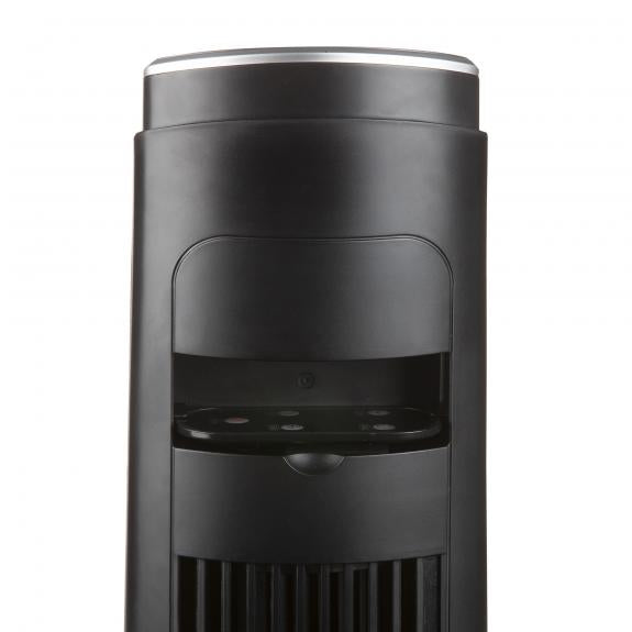 Domo Turmventilator DO8127 – 45 W, 4 Stufen, oszillierend, Timer, Fernbedienung, Schwarz, Silber