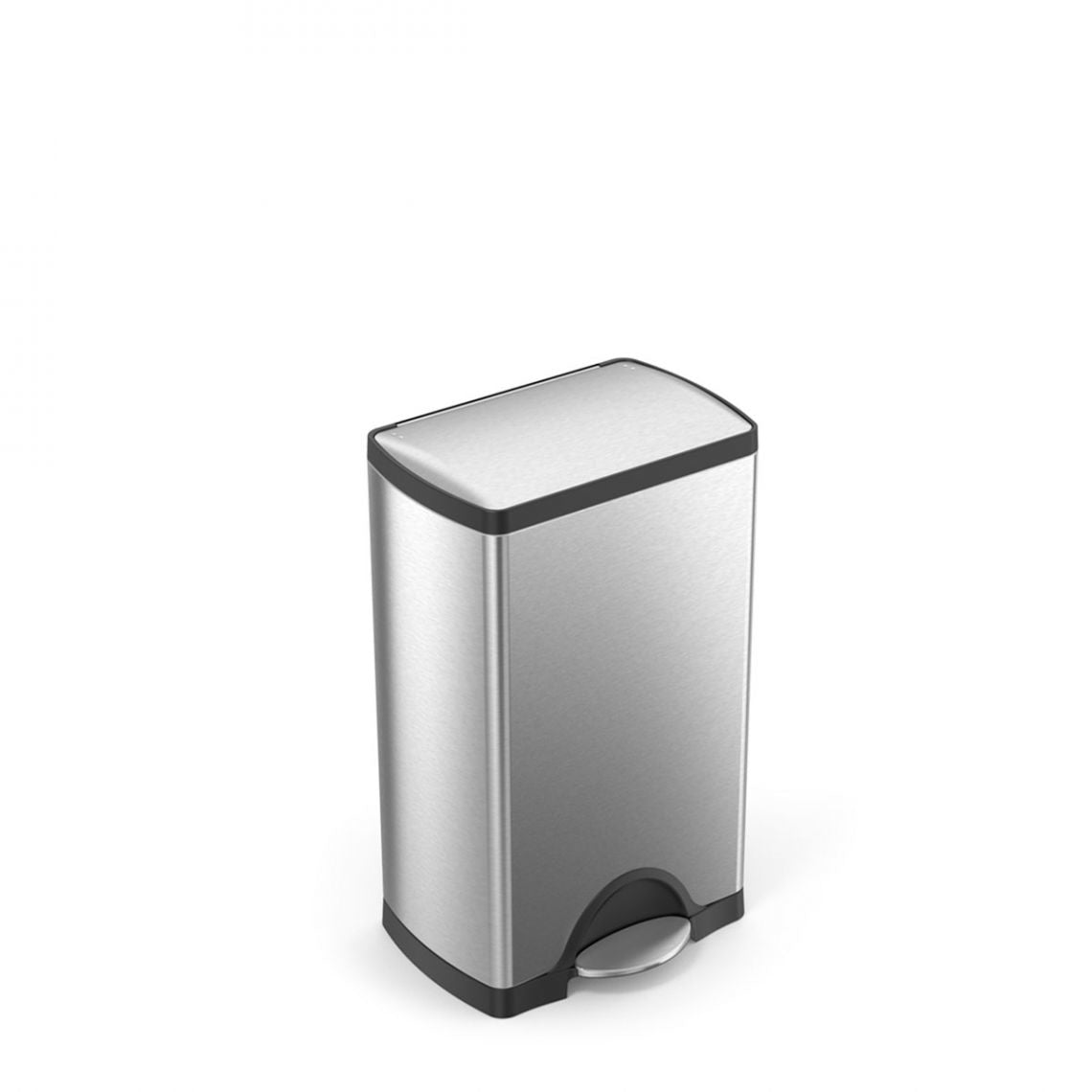 simplehuman Papierkorb – 38 l – Edelstahl – B × H × T 401 × 653 × 318 mm