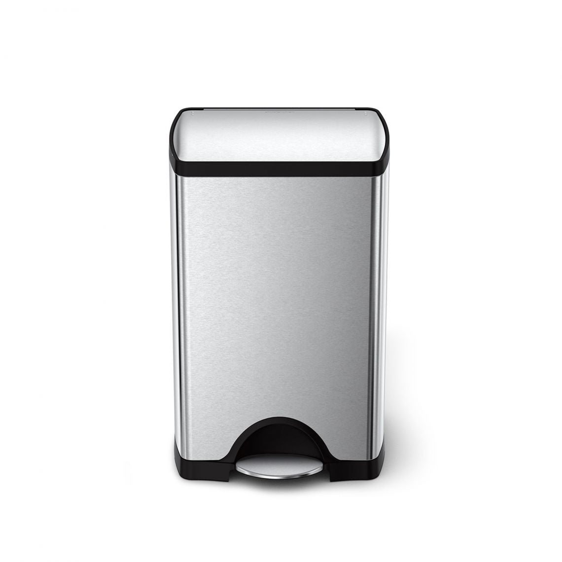 simplehuman Papierkorb – 38 l – Edelstahl – B × H × T 401 × 653 × 318 mm