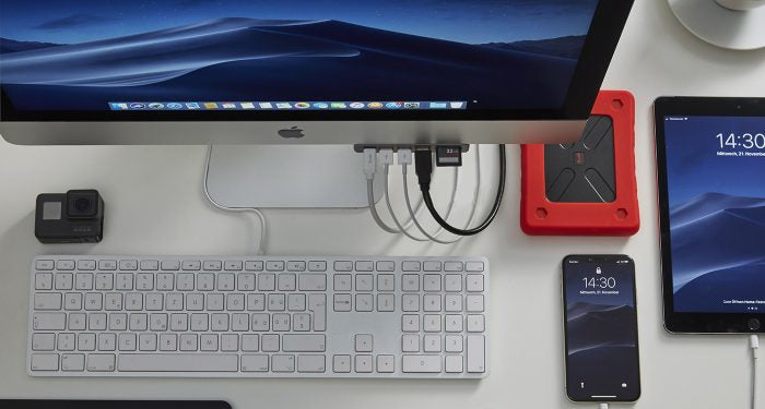 LMP Attach USB-Hub – USB-C, 3× USB-A, 1× USB-C, SD/microSD, 3,5 mm Audio, für Windows/Mac
