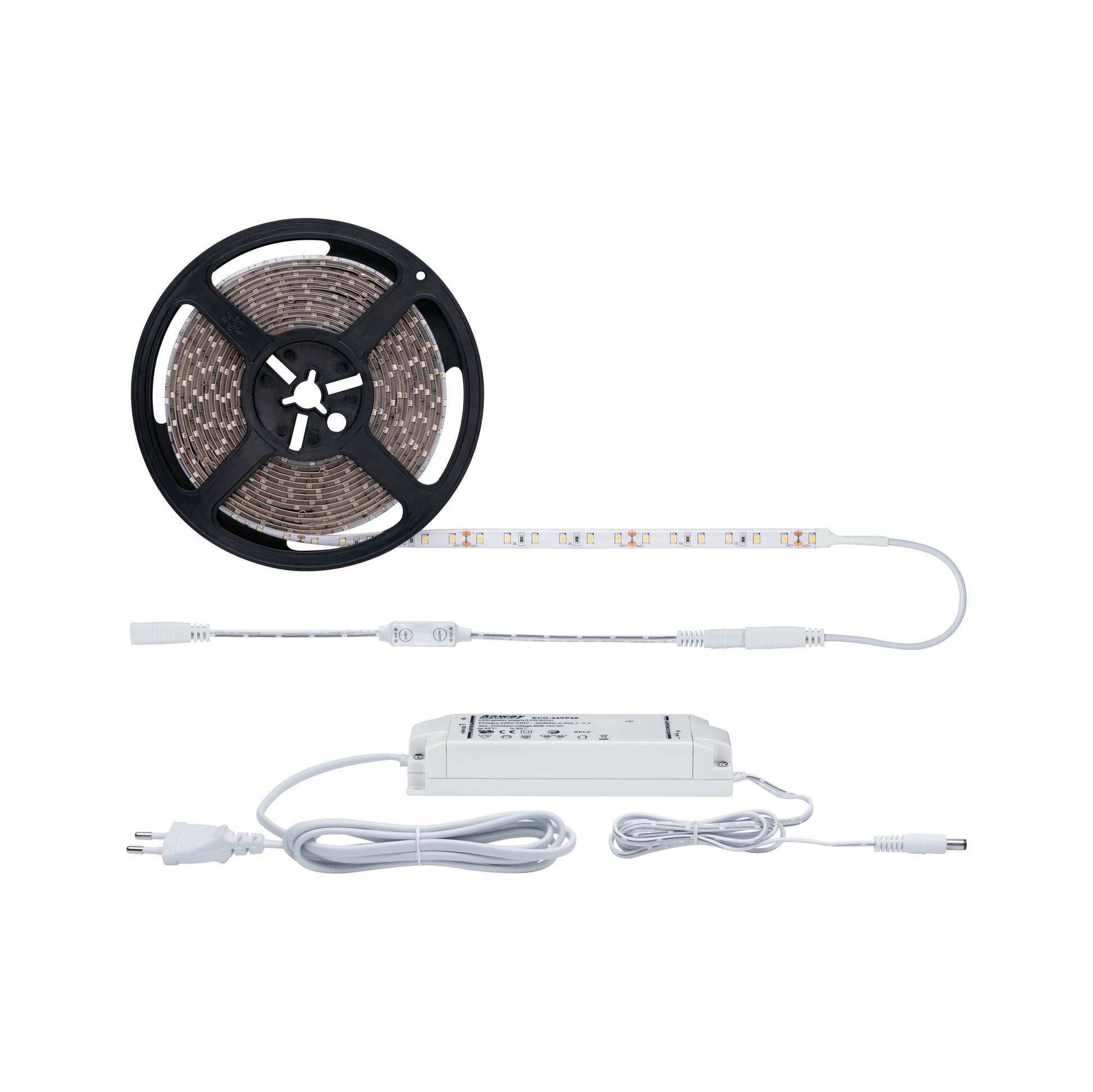 Paulmann LED-Strip – 5 m, 5500 lm, 50 W, 3000 K, dimmbar, weiss, mit Netzteil