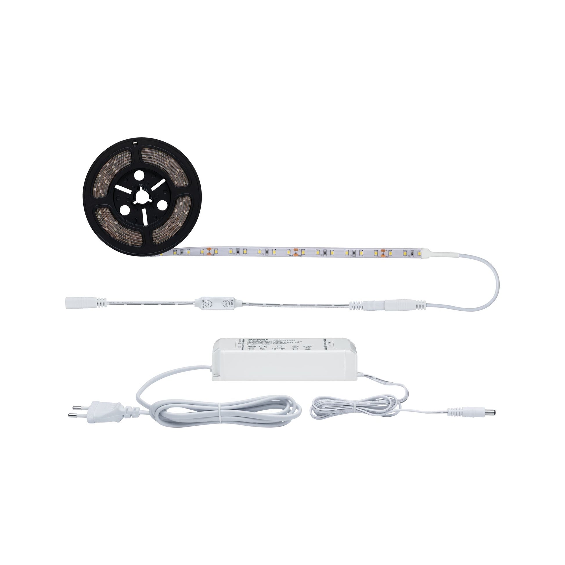 Paulmann LED-Strip – 3 m, 3300 lm, 33 W, 4000 K, Neutralweiss, dimmbar, weiss, inkl. Netzteil