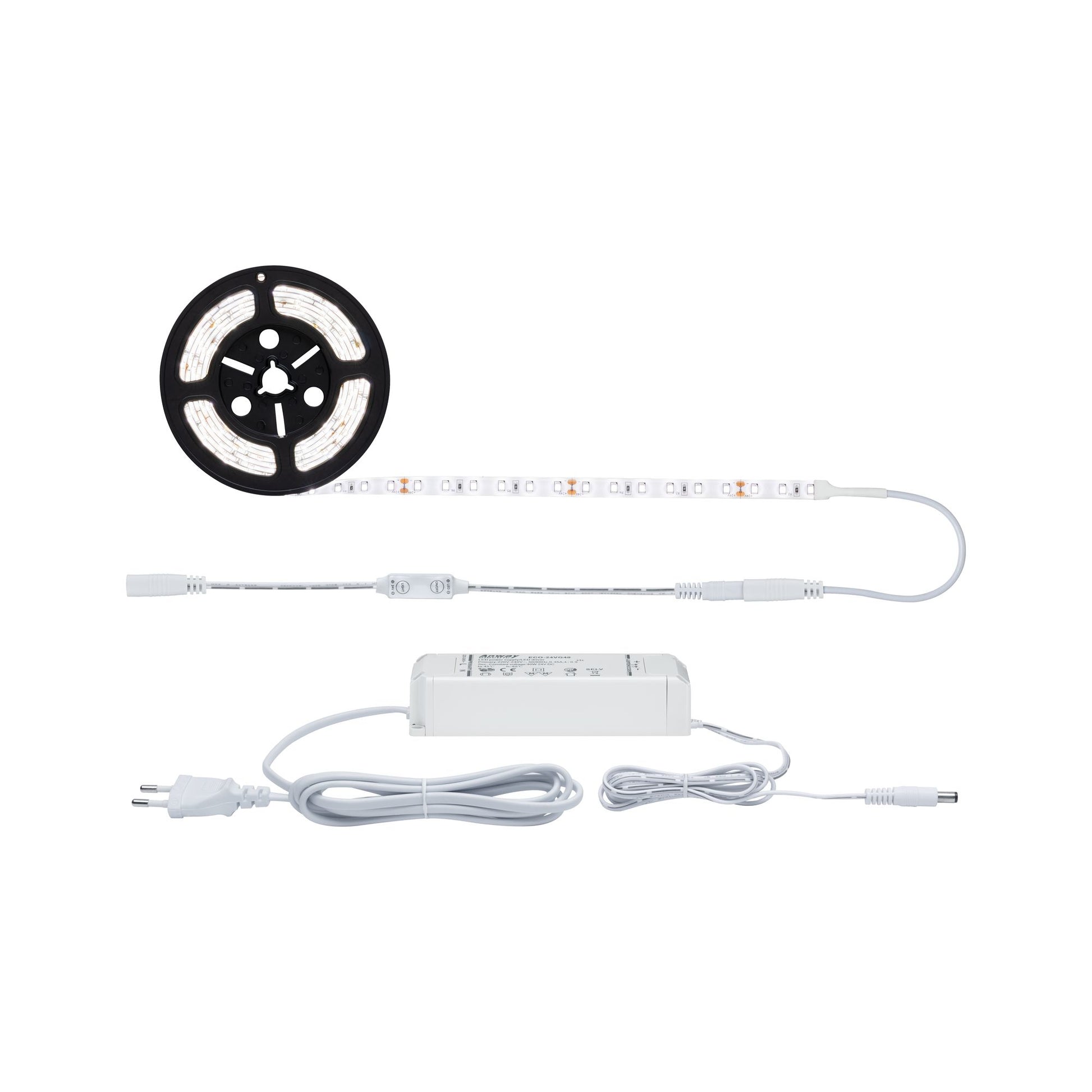 Paulmann LED-Strip – 3 m, 3300 lm, 33 W, 4000 K, Neutralweiss, dimmbar, weiss, inkl. Netzteil