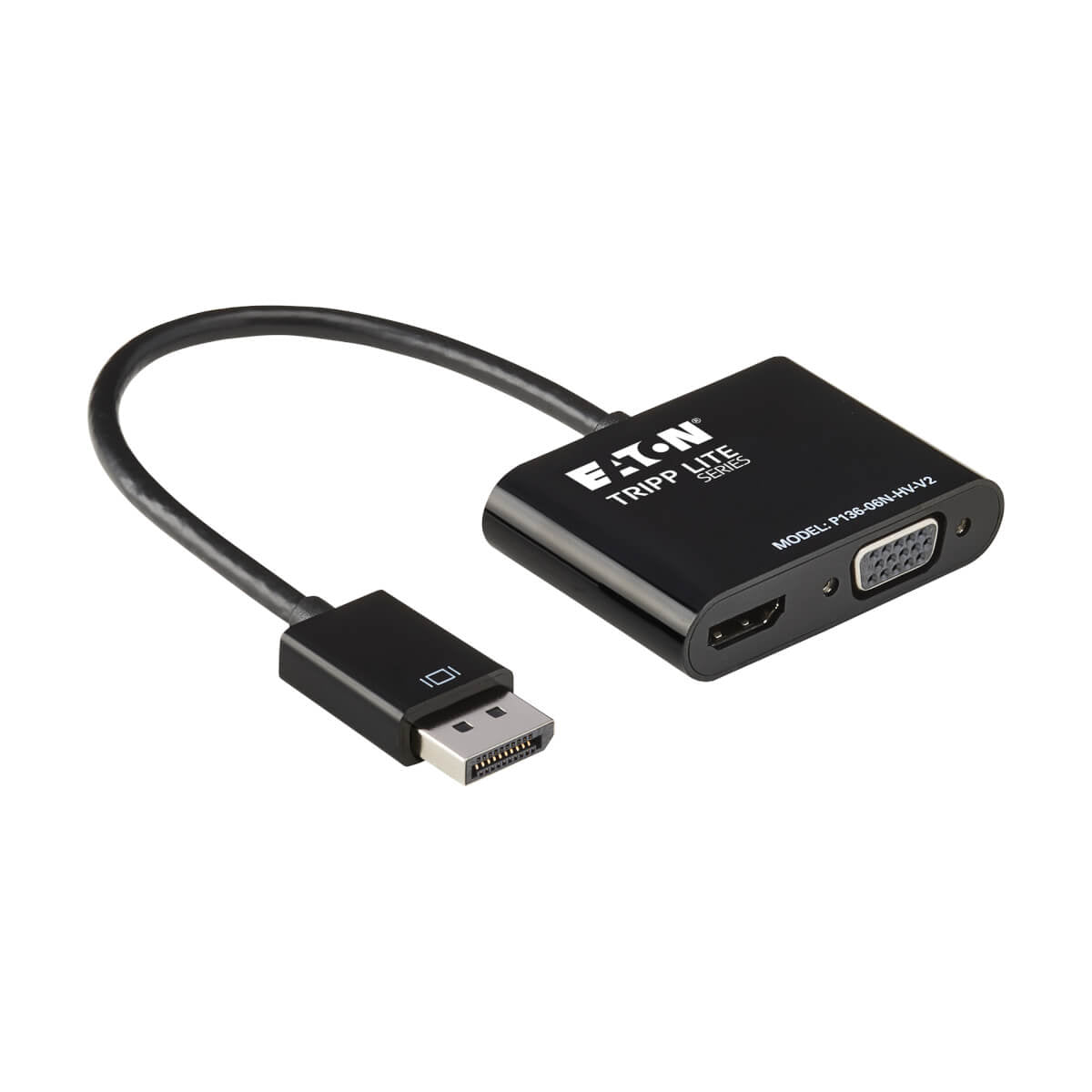 Tripp Lite P136-06N-HV-V2 Adapter DisplayPort zu HDMI/VGA – 4K (3840 × 2160) @ 24 Hz, 0,15 m, DisplayPort 1.2