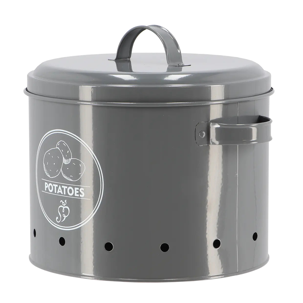 Esschert Design Vorratsdose 5,9 l, Ø 27,5 × 21 cm, Kohlenstoffstahl, Anthrazit
