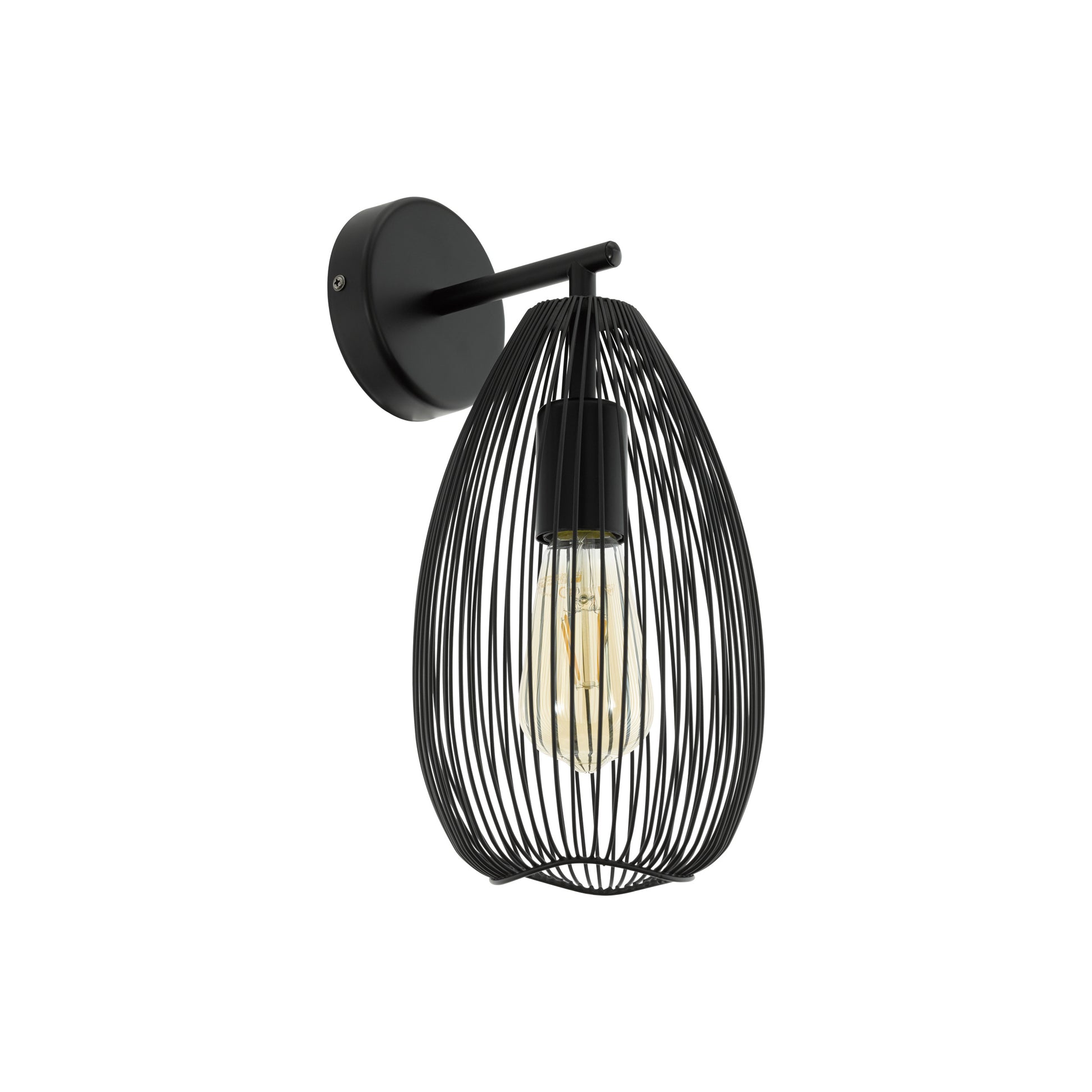 EGLO Wandleuchte CLEVEDON – 17 × 20 × 35 cm, 60 W, dimmbar, schwarz, exkl. E27