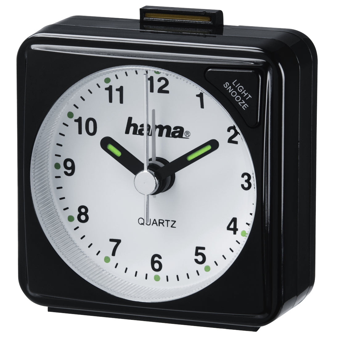 Hama Quarz-Wecker – Analog, Schlummerfunktion, 5,6 × 5,6 × 3,0 cm, Schwarz