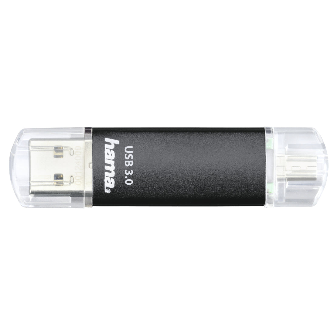 Hama Laeta Twin – 256 GB, USB 3.2 Gen 1 (USB-A/Micro-USB), 40 MB/s, Aluminium, schwarz