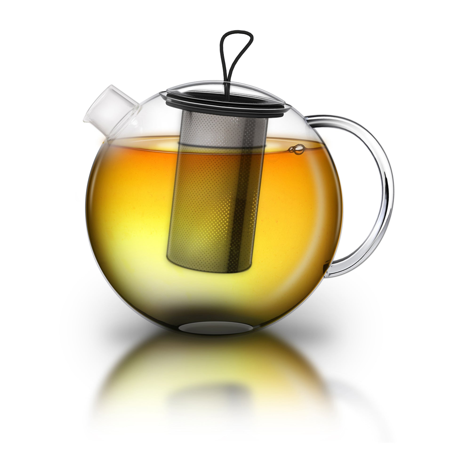 Creano Teekanne – 2 l, Borosilikatglas, transparent, mit Edelstahlfilter, mit Glasdeckel, hitzebeständig