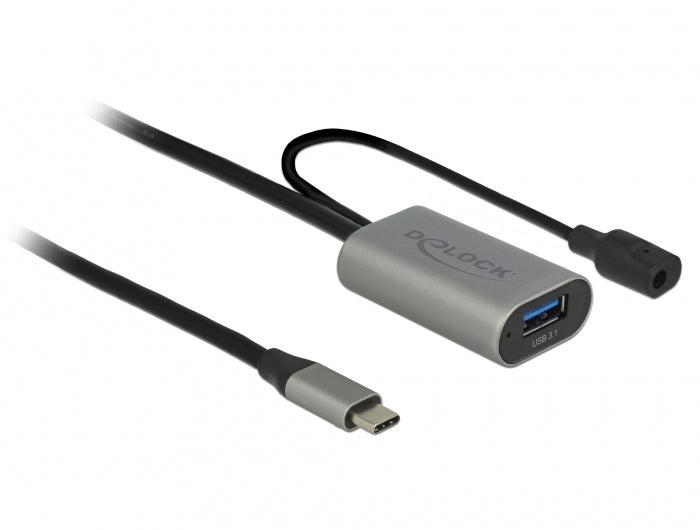 DeLOCK USB-C auf USB-A Verlängerungskabel (Stecker auf Buchse) – USB 3.2 Gen 1 (5 Gbit/s) – 5 m – aktiv