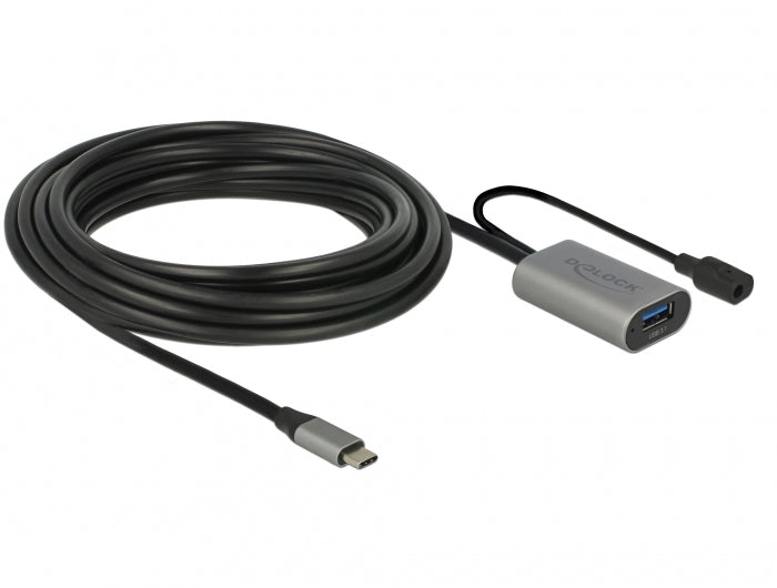 DeLOCK USB-C auf USB-A Verlängerungskabel (Stecker auf Buchse) – USB 3.2 Gen 1 (5 Gbit/s) – 5 m – aktiv