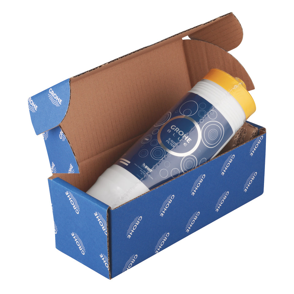 GROHE Blaue Wasserfilterkartusche – 600 l, Blau, Stahl, S-Grösse
