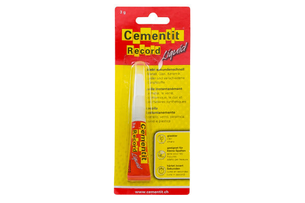 Cementit Sekundenkleber – permanent, transparent, schnelltrocknend, 3 g, für Kunststoffe, Gummi, Holz usw.