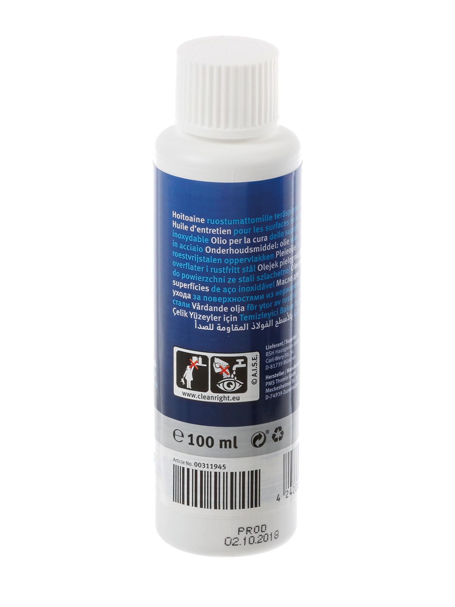 Siemens Spezialreiniger Edelstahlpflegeöl – 100 ml