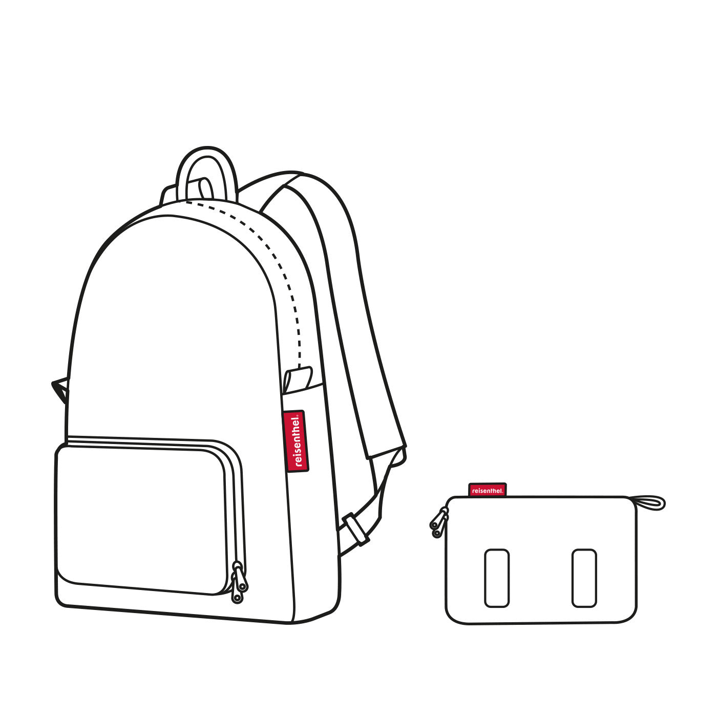 Reisenthel City Rucksack mini maxi – 14 l, wasserabweisend, Polyester – Dots, 300 × 450 × 110 mm
