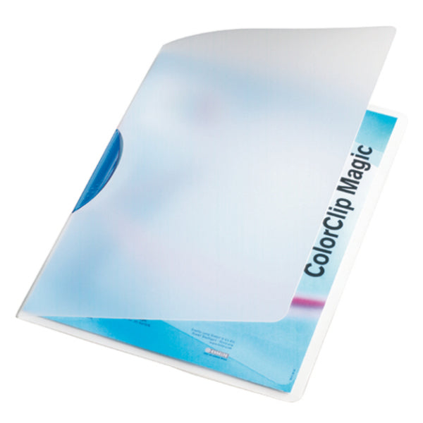Leitz Schnellhefter für A4, Polypropylen (PP), blau – transparenter Vorderdeckel – bis 30 Blatt