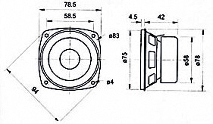 Visaton F 8 SC – Breitbandtreiber – 8 Ω, 20 W, 3,1", für CT CENTER 81/NANO SAT/NANO SAT MK II + mehr, Schwarz