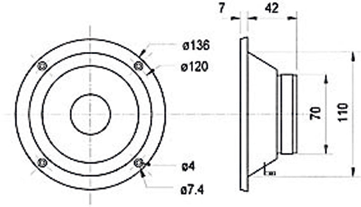 Visaton MR 130 – Konusmitteltöner – 8 Ω, 80 W, 5″, Schwarz