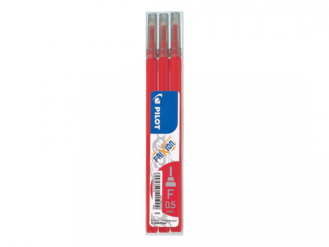 Pilot FriXion Rollerpatrone – Rot, 0,5 mm, für FriXion Ball, FriXion Pro, FriXion Slim und andere, 3er-Pack