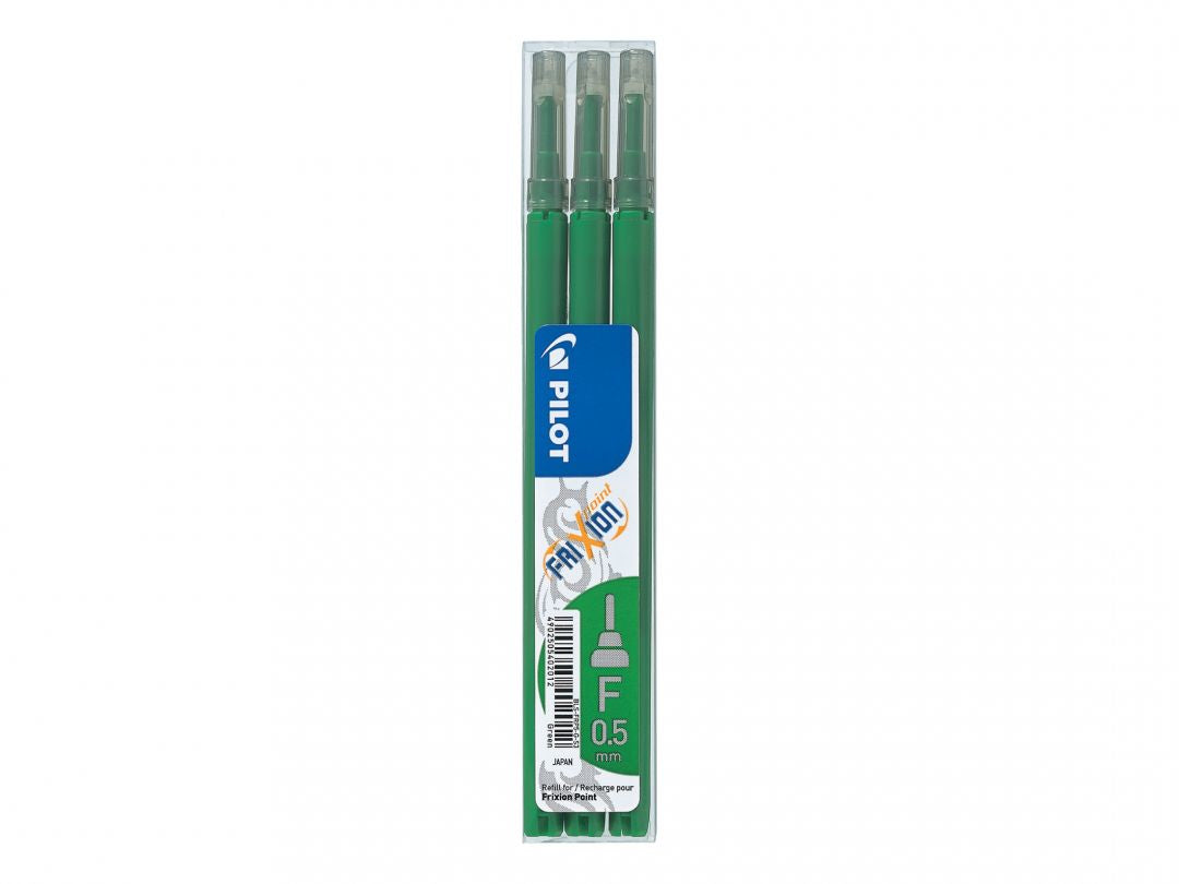 Pilot FriXion Rollerpatrone – Grün, 0,5 mm, für FriXion Ball, FriXion Pro, FriXion Slim und andere, 3er-Pack