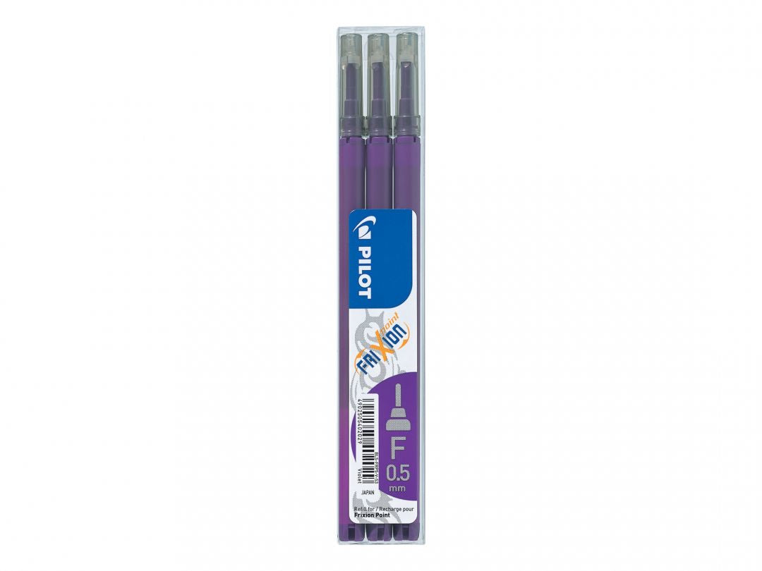 Pilot FriXion Rollerpatrone – Violett, 0,5 mm, für Frixion Ball, Frixion Pro, Frixion Slim u. a., 3er-Pack