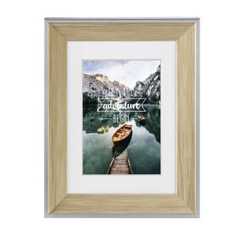 Hama Bilderrahmen Sierra, Kunststoff, Natur, 16,5 × 21,5 cm, mit Aufsteller und Aufhänger – eco:plus