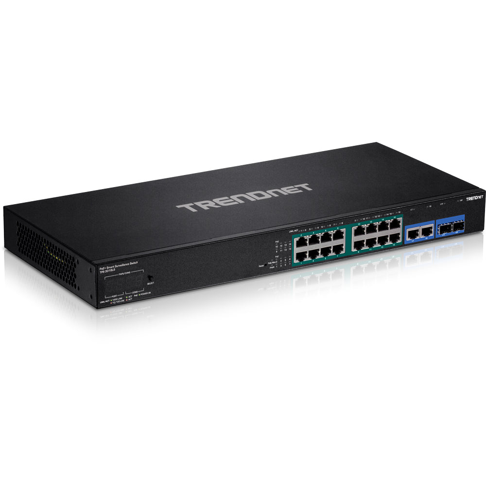 Trendnet TPE-3018LS – Managed Switch – 18× 1G, 2× SFP, PoE+, PoE-Budget 220 W, 19", 1U