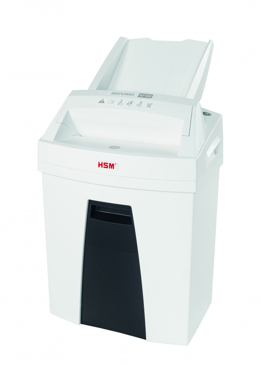 HSM Securio AF100 – Aktenvernichter mit Autofeed 100 Blatt, DIN P-4, Partikelschnitt 4 × 25 mm, 7 Blatt, 25 l