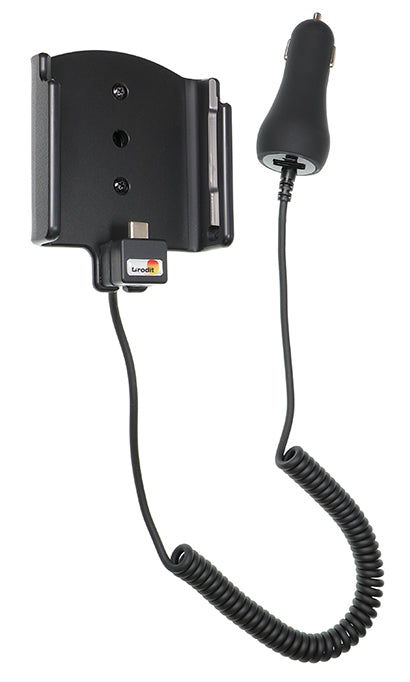 Brodit Auto-Ladegerät mit Halterung, Zigarettenanzünder, 1× USB-A (bis 2 A), kipp-/360° drehbar – für Nokia