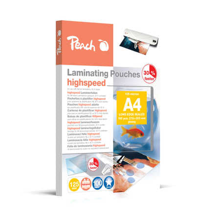 Peach Laminierfolien A4 – 125 µm, glänzend, 100 Stück