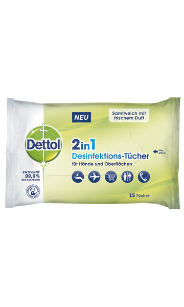 Dettol Händedesinfektionstücher – 15 Stk