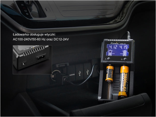 Fenix ARE-A2 Batterieladegerät 2× – für AA, AAA, C und Li‑Ion/NiMH