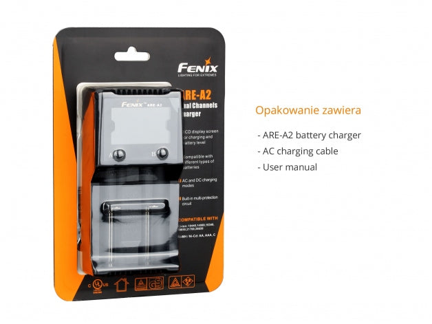 Fenix ARE-A2 Batterieladegerät 2× – für AA, AAA, C und Li‑Ion/NiMH
