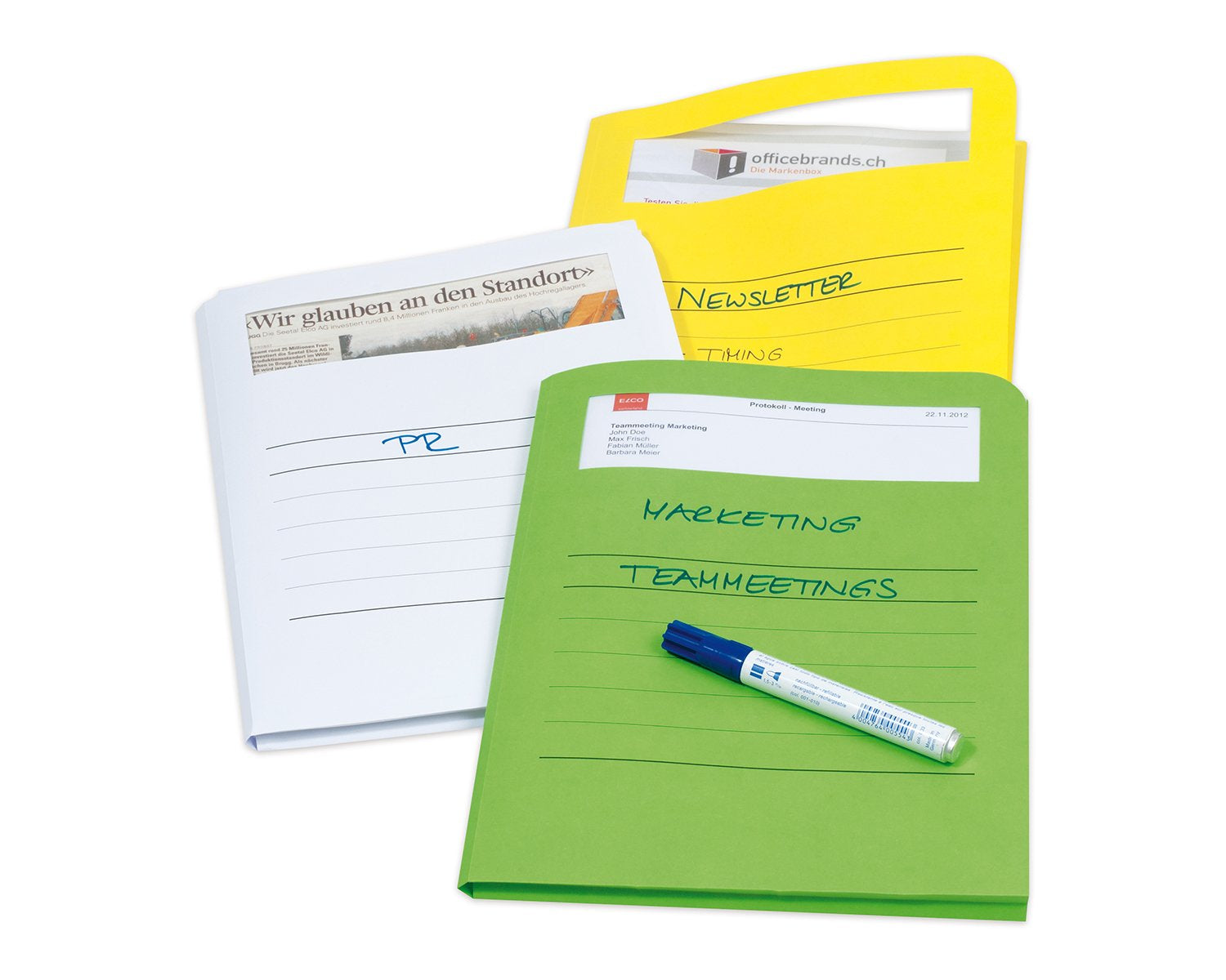 Elco Sichtmappe A4 – farbig sortiert, Papier, 50er-Pack