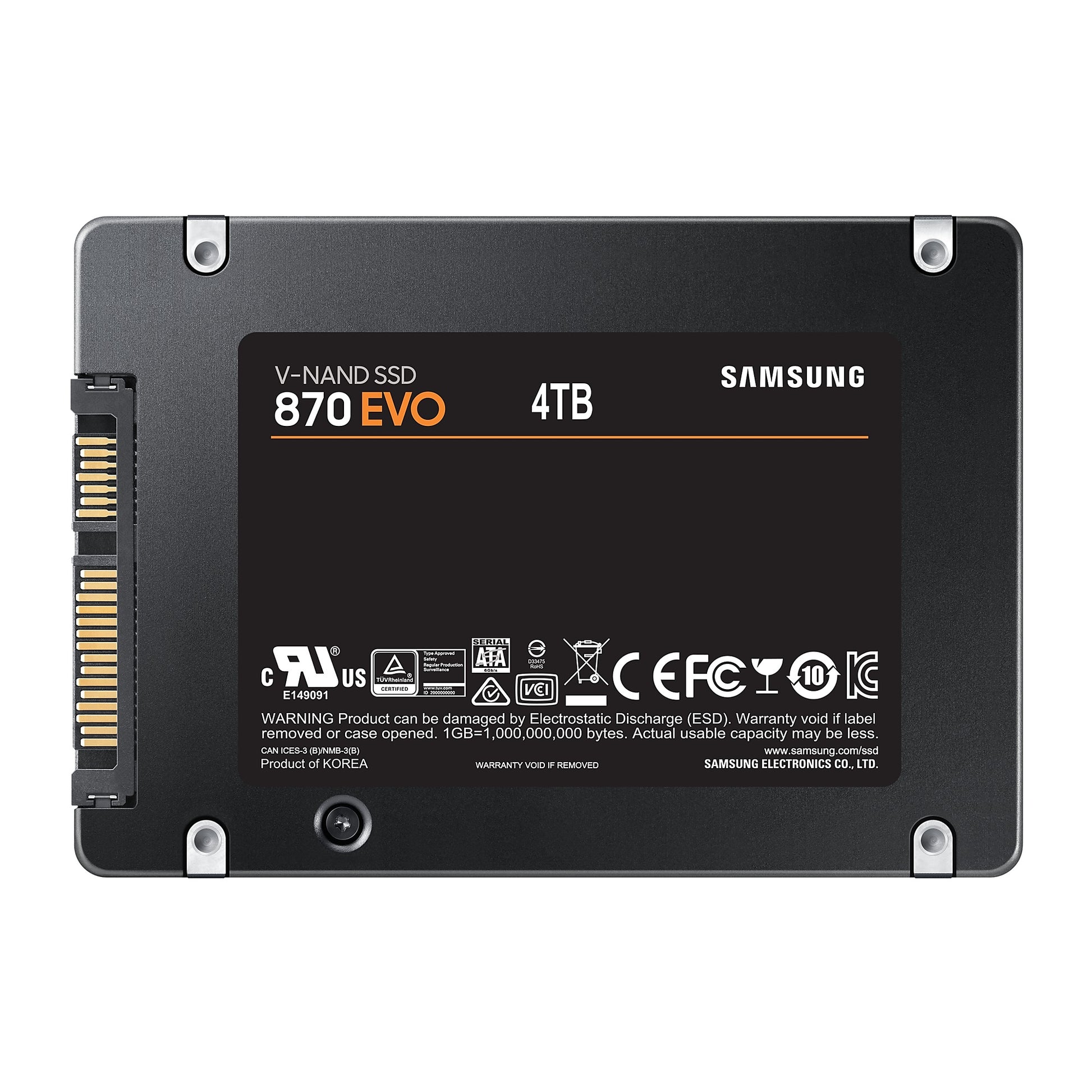 Samsung 870 EVO – 4 TB 2,5" SATA SSD – 560 MB/s lesen, 530 MB/s schreiben