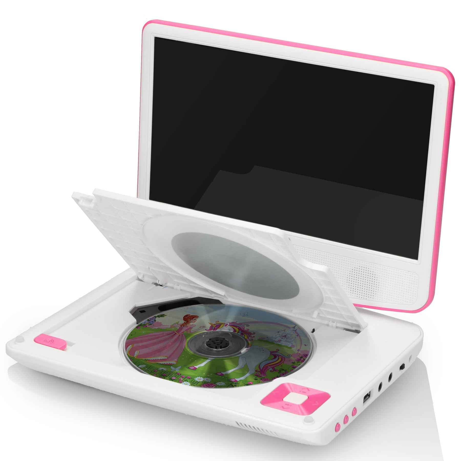 Lenco DVP-920 – 9" Tragbarer DVD-Player, USB, CD/MP3, 90 min Akku – Pink