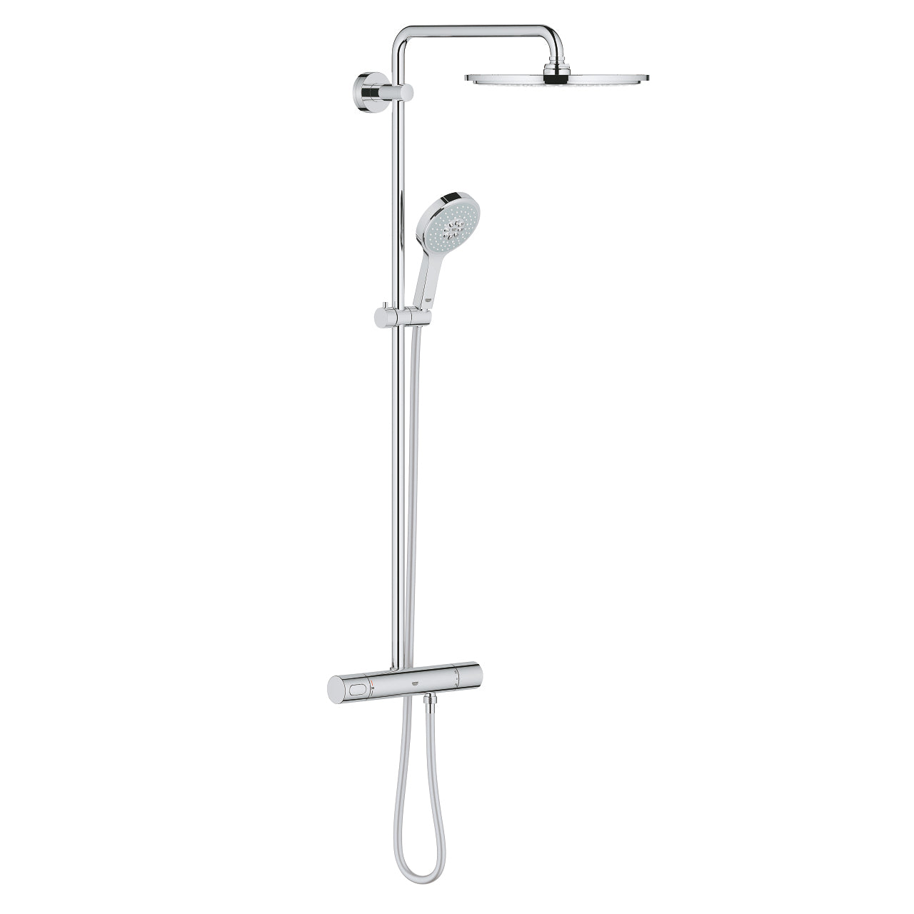GROHE Duschsystem Rainshower System 310 – Schlauch 175 cm, Messing, Thermostat, Wandmontiert, Chrom