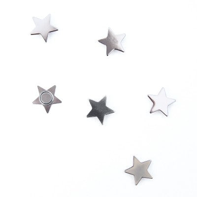 Trendform STAR Tafelmagnete – 15 × 15 × 5 mm – Stahl, 6 Stück, Chrom