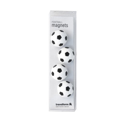 Trendform Tafelmagnete FOOTBALL – Ø 22 mm – 4 Stück, Schwarz/Weiss, Kunstharz