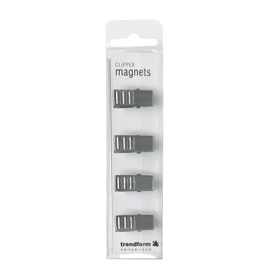 Trendform Tafelmagnete CLIPPER GK8017 – Ø 25 mm – 4 Stück, silber, glänzend