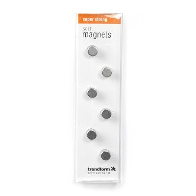 Trendform BOLT CA2008 Tafelmagnete – Ø 8 mm – 6 Stück, Silber