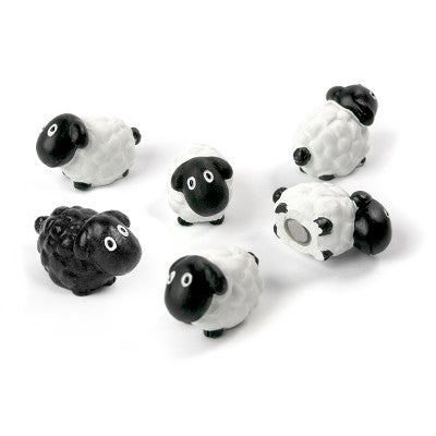Trendform Blockmagnete SHEEP FA3737 – 26 × 14 × 16 mm – 6 Stück, schwarz/weiss, Kunstharz