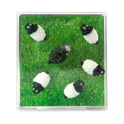 Trendform Blockmagnete SHEEP FA3737 – 26 × 14 × 16 mm – 6 Stück, schwarz/weiss, Kunstharz