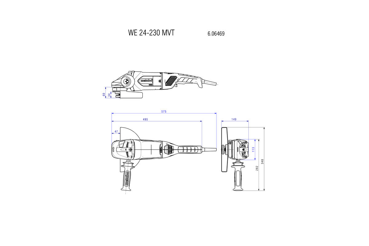 Metabo WE24-230MVT – Winkelschleifer, 2'400 W