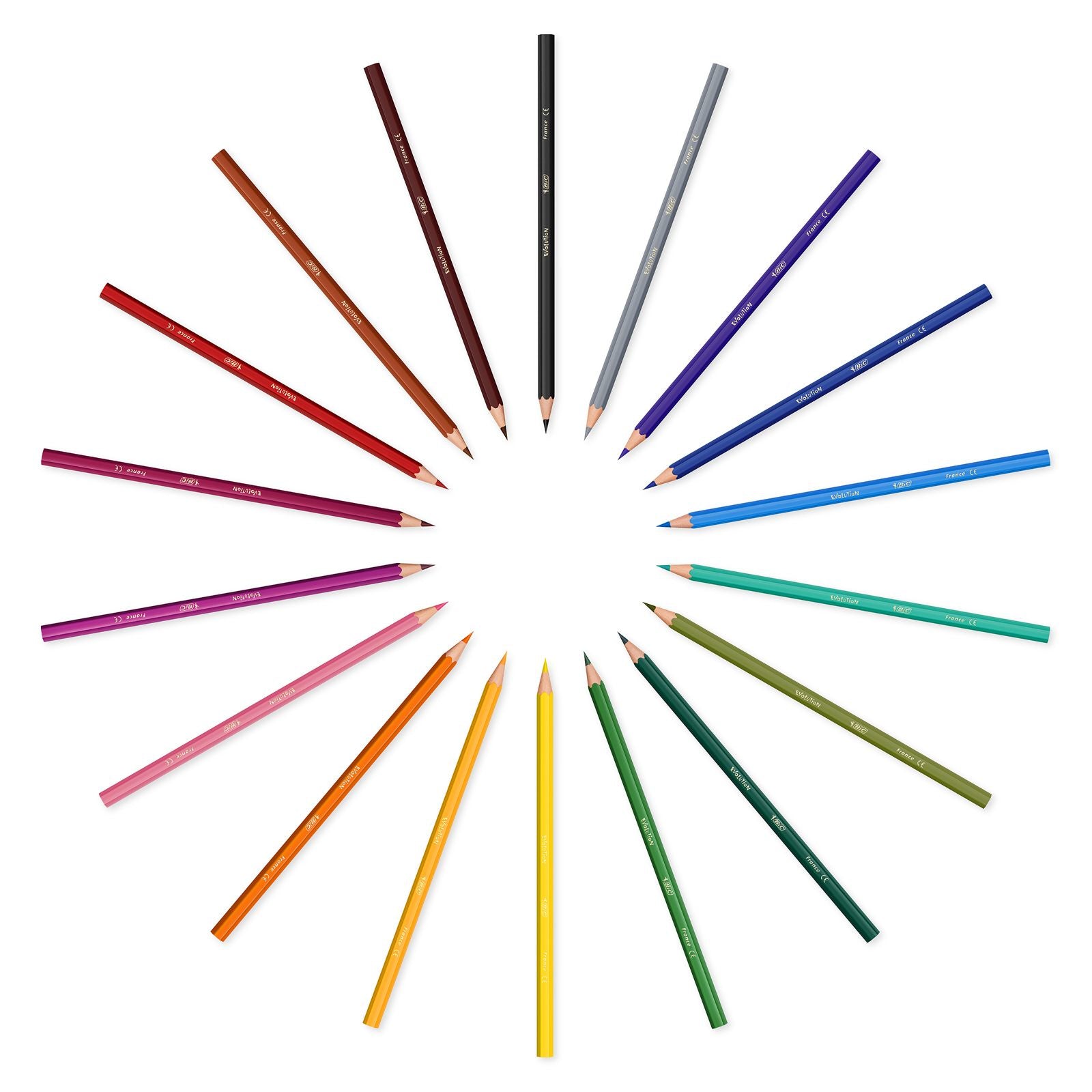 BIC Buntstifte Evolution Kids – 18 Farben, im Metalletui, Ø 3,2 mm, Kunstharz, NF Environment