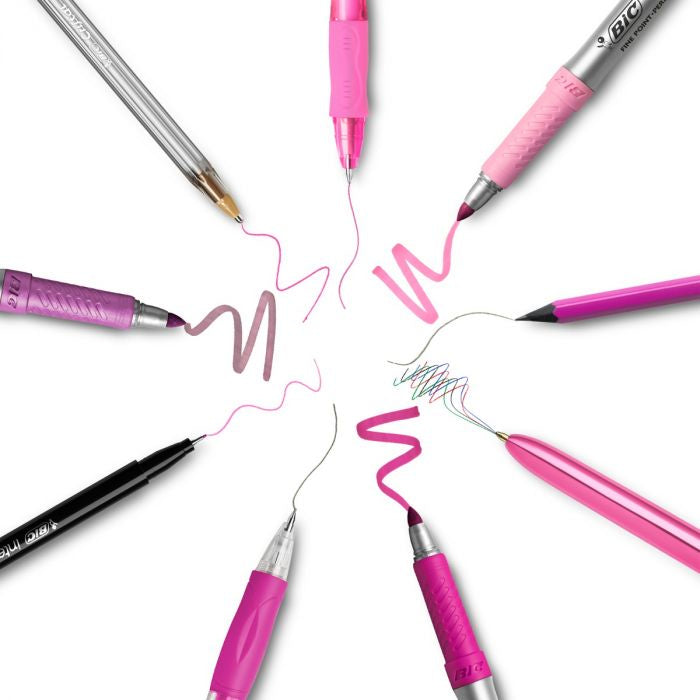 BIC Pink & Pure – Schüleretui, gefüllt (9-teilig), Pink