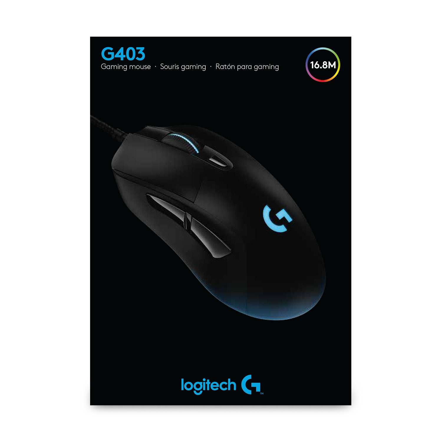 Logitech G G403 HERO – Gaming-Maus – Kabelgebunden (USB‑A), 25600 DPI, Rechts, Schwarz