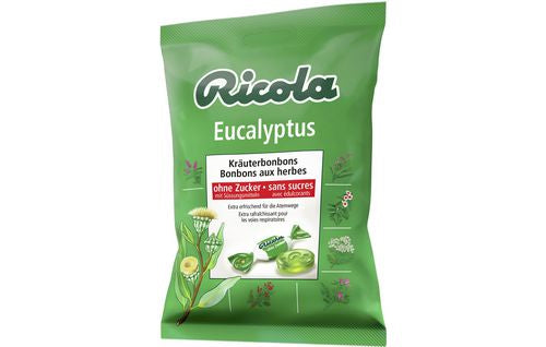 Ricola Kräuterbonbons – Eukalyptus, zuckerfrei – 125 g